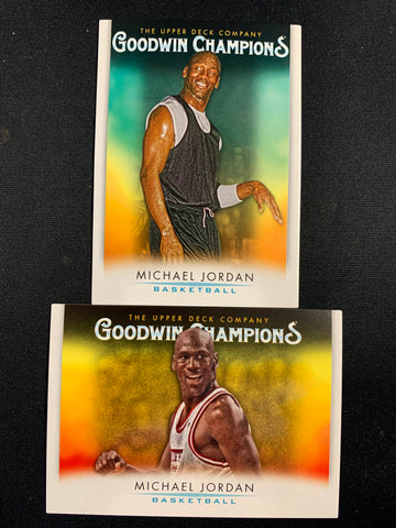 2021 UPPER DECK GOODWIN CHAMPIONS - MICHAEL JORDAN 2 CARD LOT