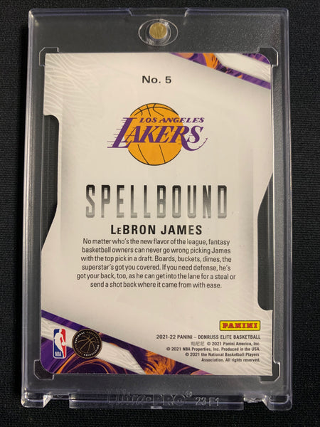2021-22 PANINI DONRUSS ELITE NBA BASKETBALL #5 LOS ANGELES LAKERS - LEBRON JAMES SPELLBOUND DIE CUT