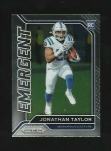 2020-21 PANINI PRIZM FOOTBALL #4 INDIANAPOLIS COLTS - JONATHAN TAYLOR PRIZM EMERGENT ROOKIE CARD RAW