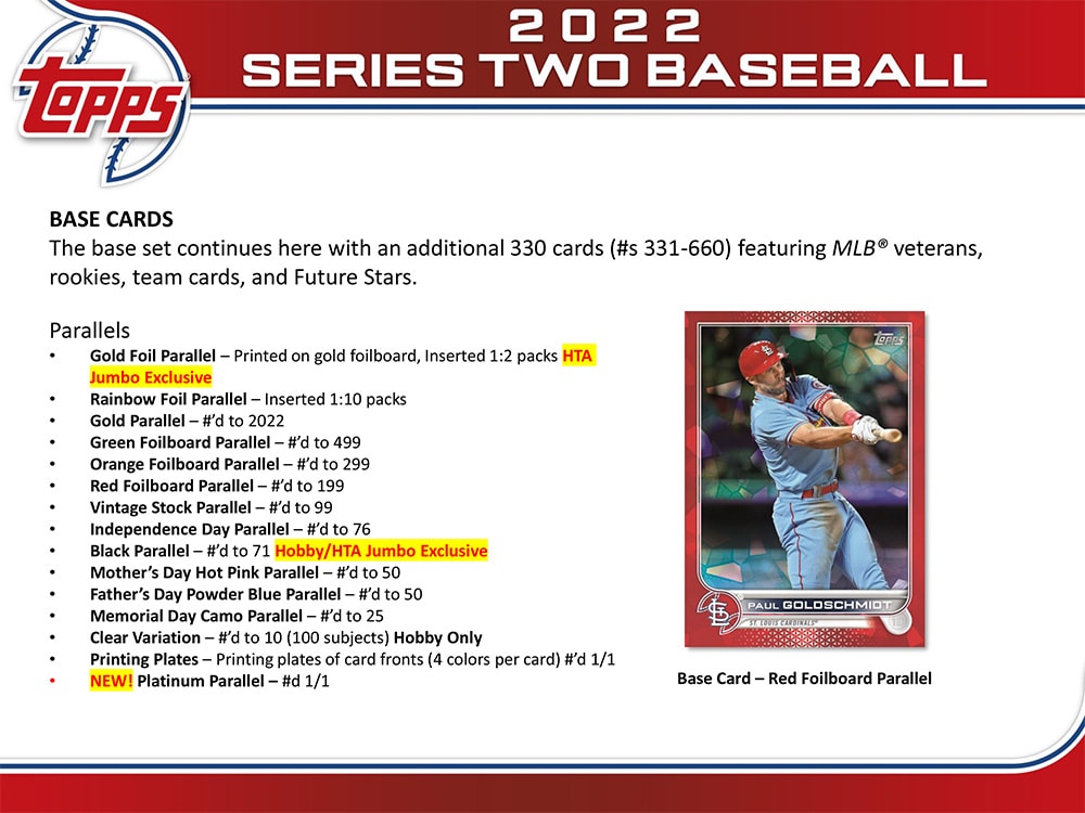 2022 TOPPS BASEBALL SERIES 2 JUMBO HOBBY BOXES - NEW!